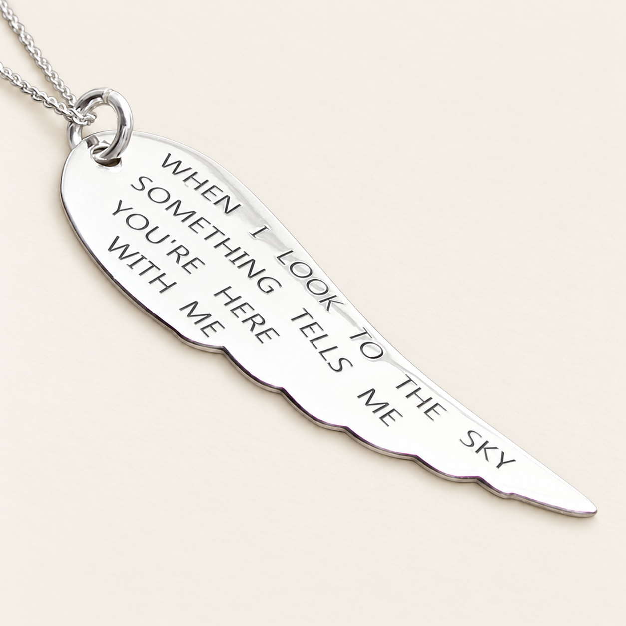 When I Look to the Sky Silver Wing Pendant