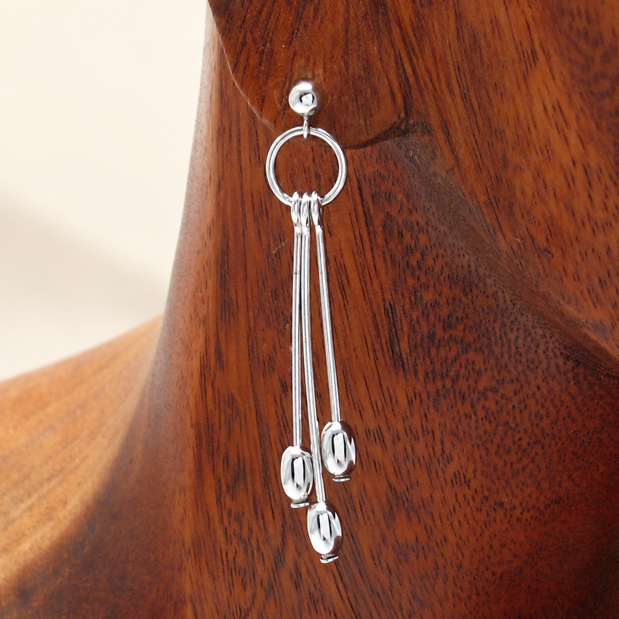 Wind Chime Silver Drop Earrings