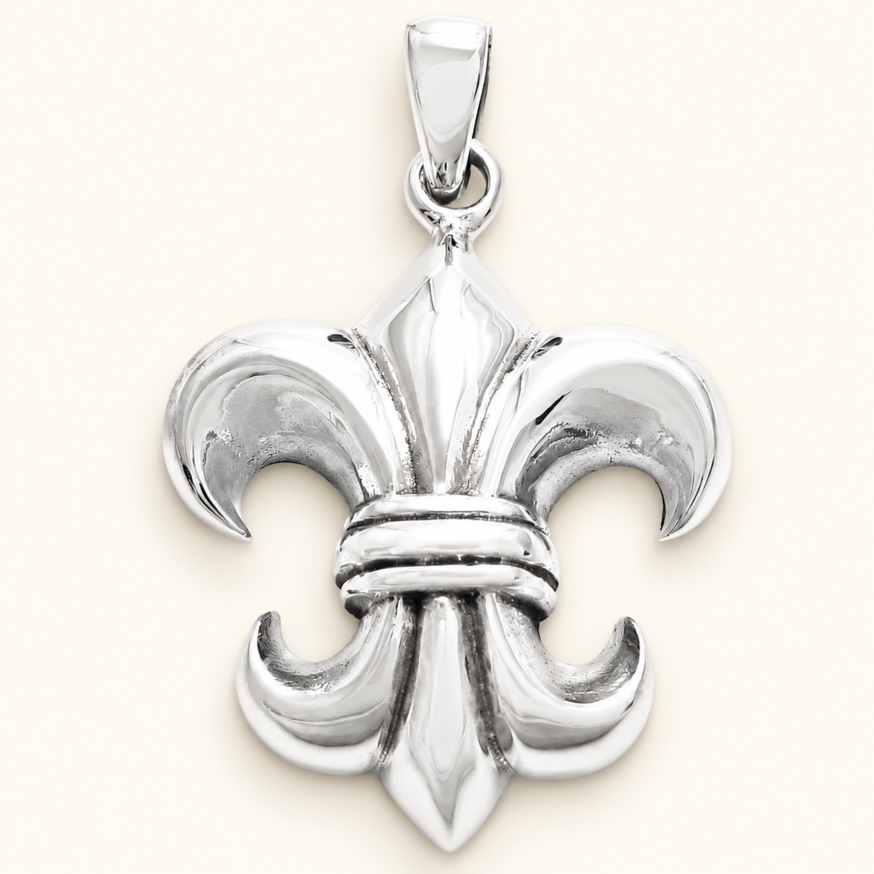 Polished Fleur-de-Lis Silver Pendant