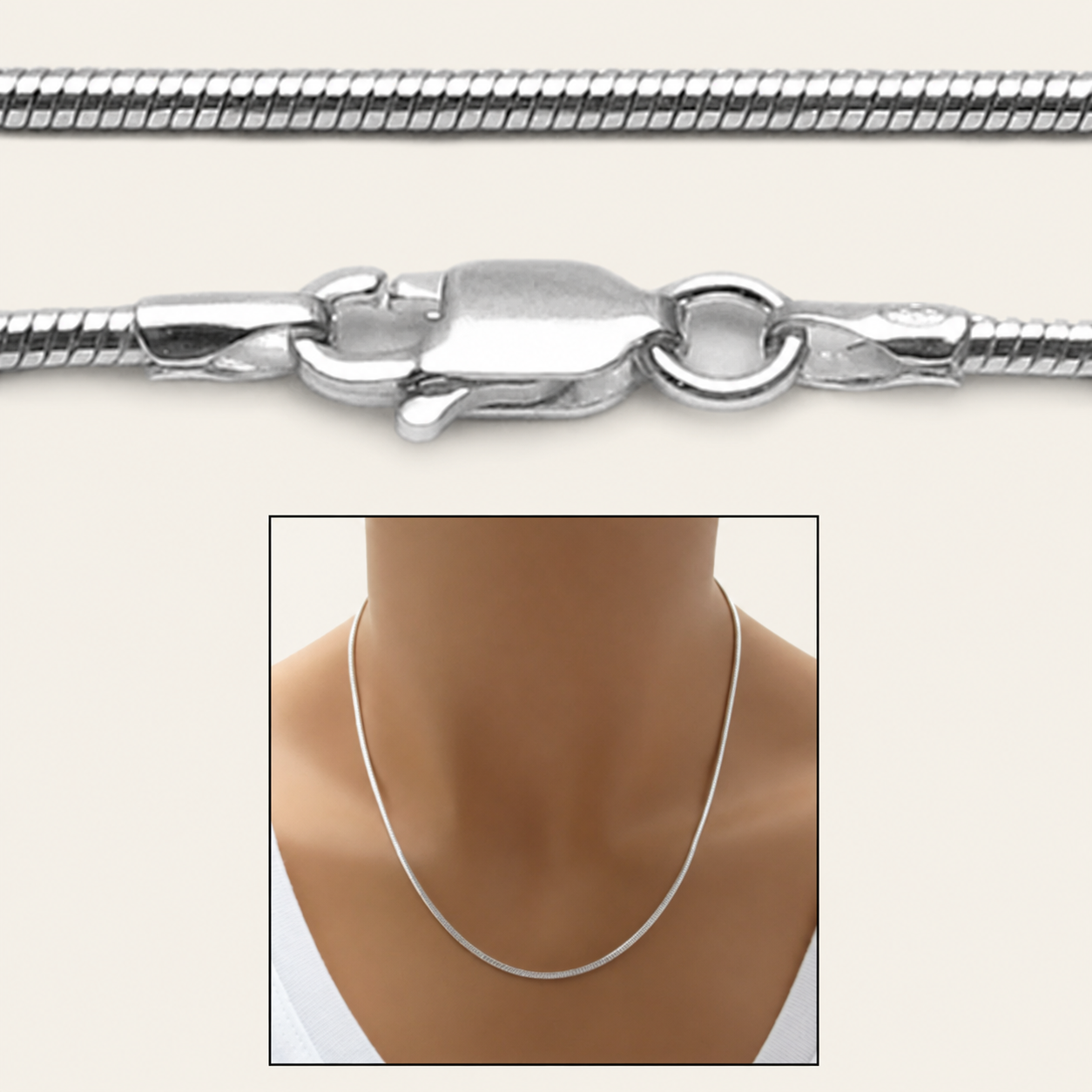 1.5mm Sterling Silver Snake Chain