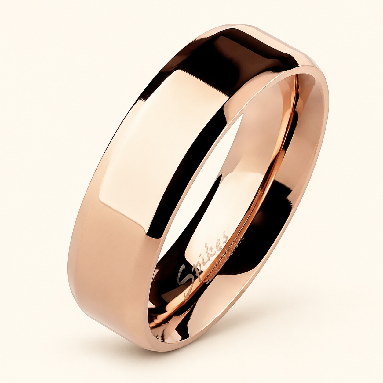 Rose-Gold Beveled Stainless Steel Band