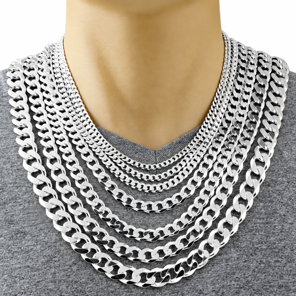 Sterling Silver Cuban Chain — Necklace & Bracelet Lengths