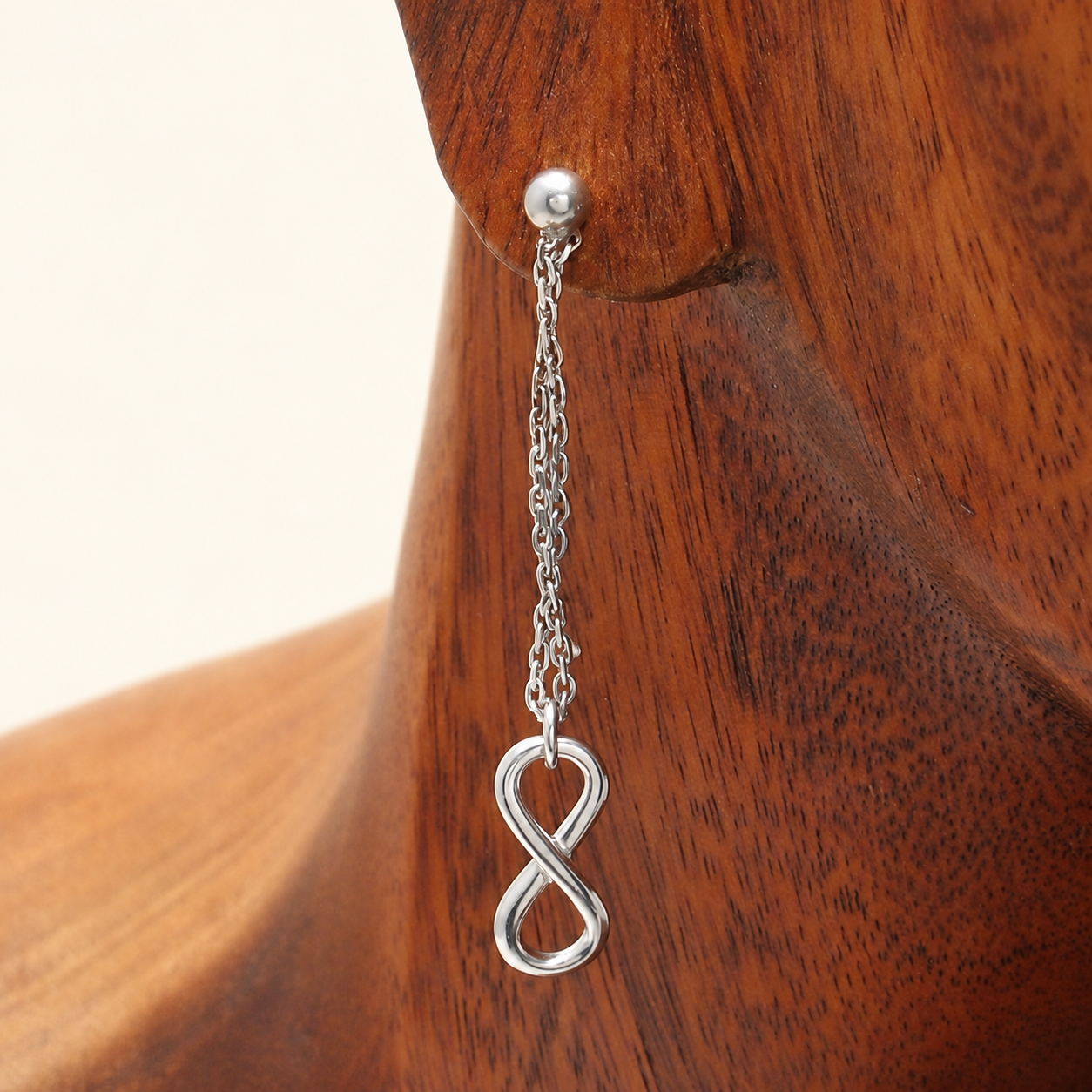 Infinity Chain Silver Drop Earrings