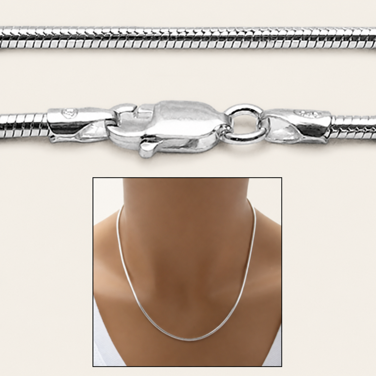 2mm Sterling Silver Snake Chain