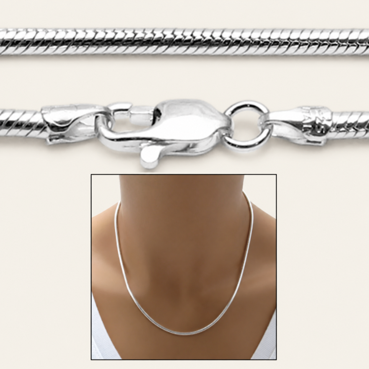 2.5mm Sterling Silver Snake Chain