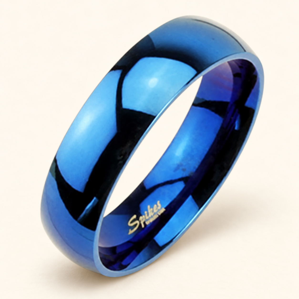 Polished Blue Stainless Steel Band