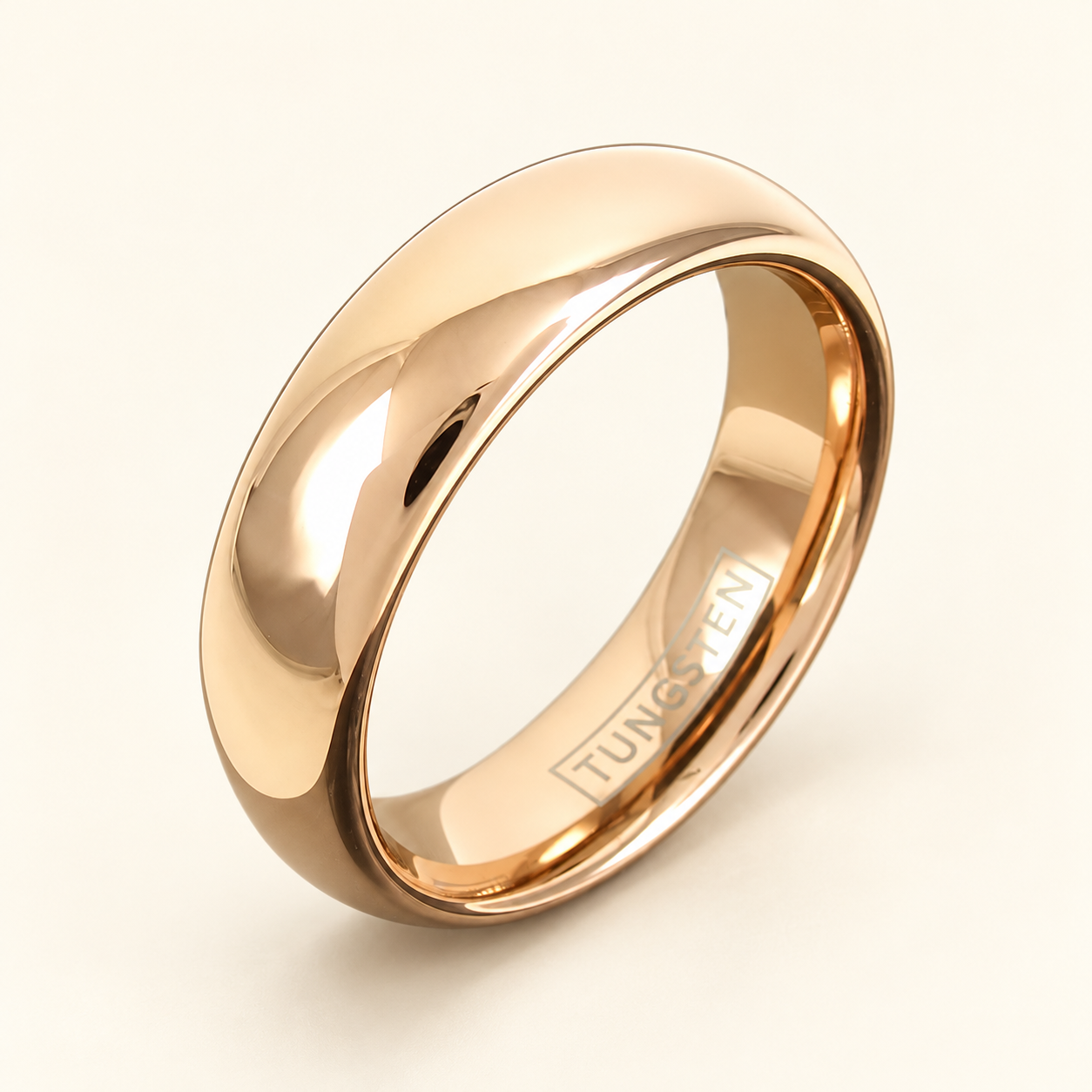Rose-Gold-Plated Tungsten Dome Band