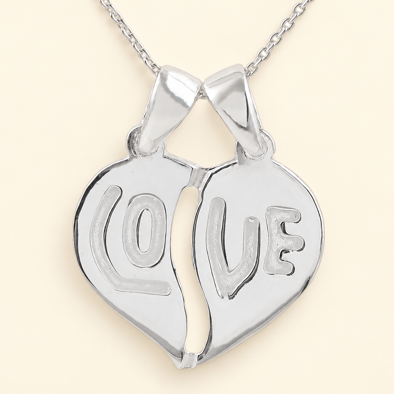 LOVE Heart Friendship Silver Pendant
