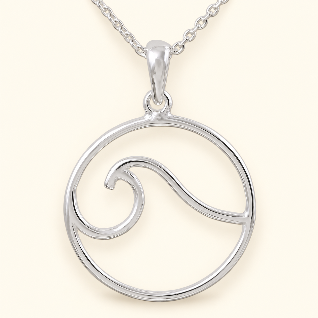 Nalu Ocean Wave Silver Pendant